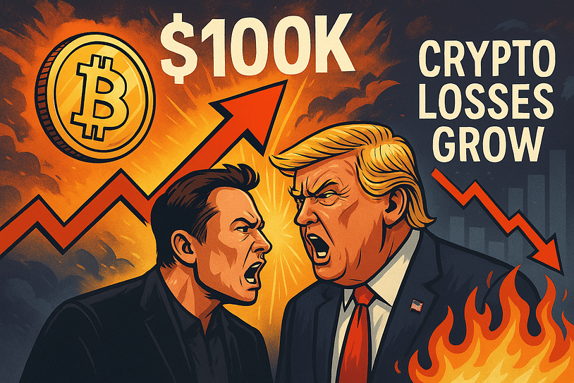 Bitcoin Threatens $100K, Crypto Losses Grow as Musk/Trump Feud Goes Nuclear