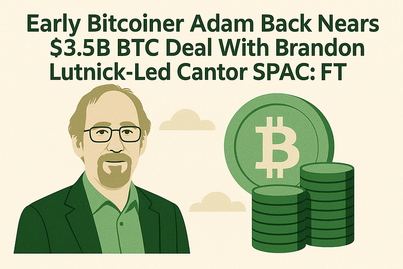 Early Bitcoiner Adam Back Nears $3.5B BTC Deal With Brandon Lutnick-Led Cantor SPAC: FT