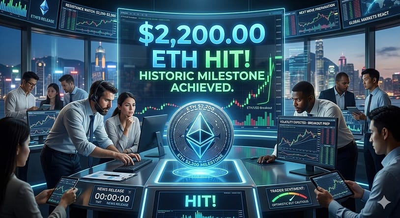 Ethereum Price Hits $2,200 Milestone, Traders Brace for Next Move