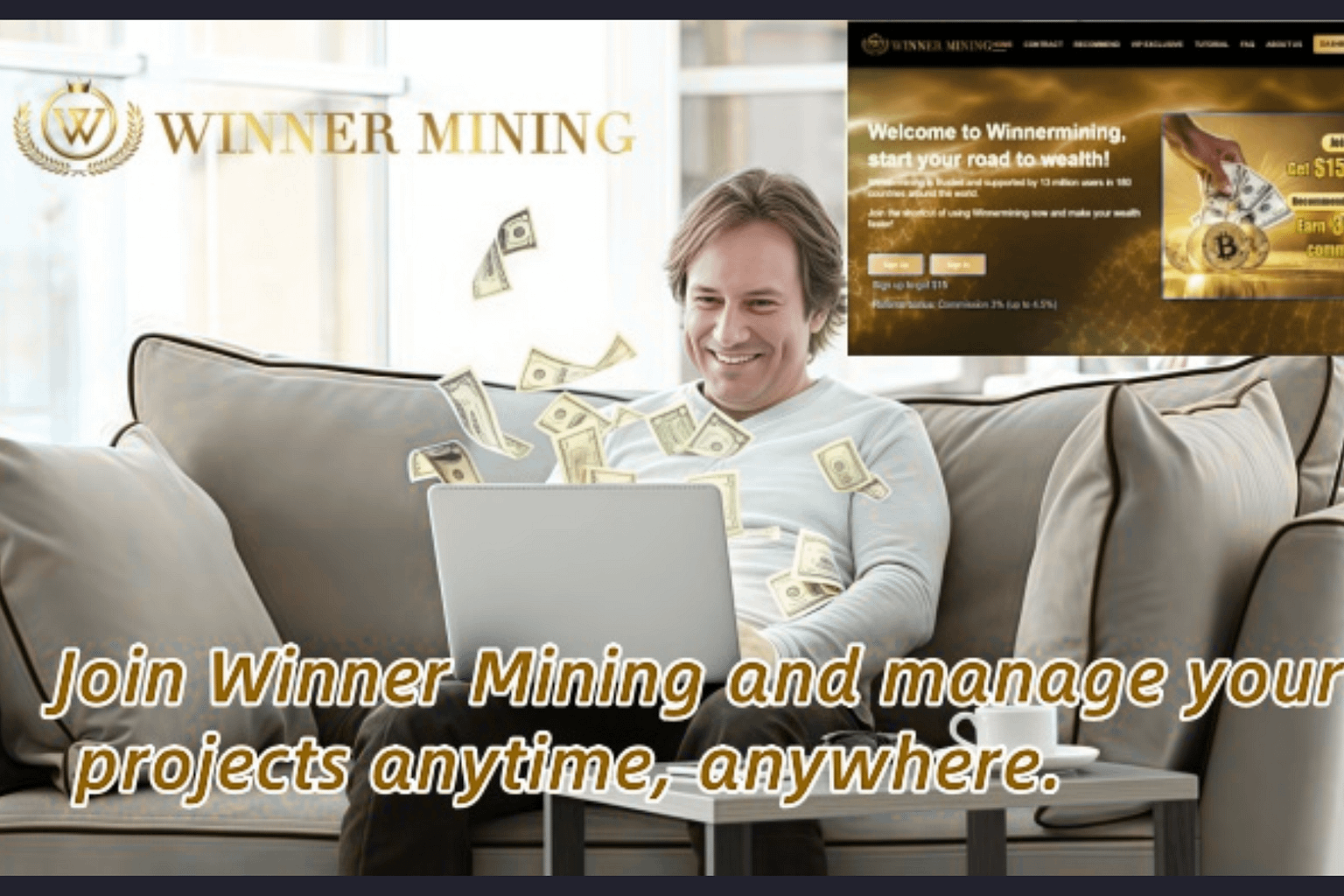 Becoming a millionaire is so easy! WinnerMining helps you get rich in 2025