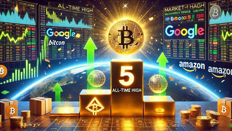 Bitcoin All-Time High Propels It Past Amazon, Google To 5th Place Among Global Assets